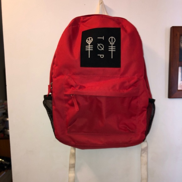 twenty one pilots red backpack
